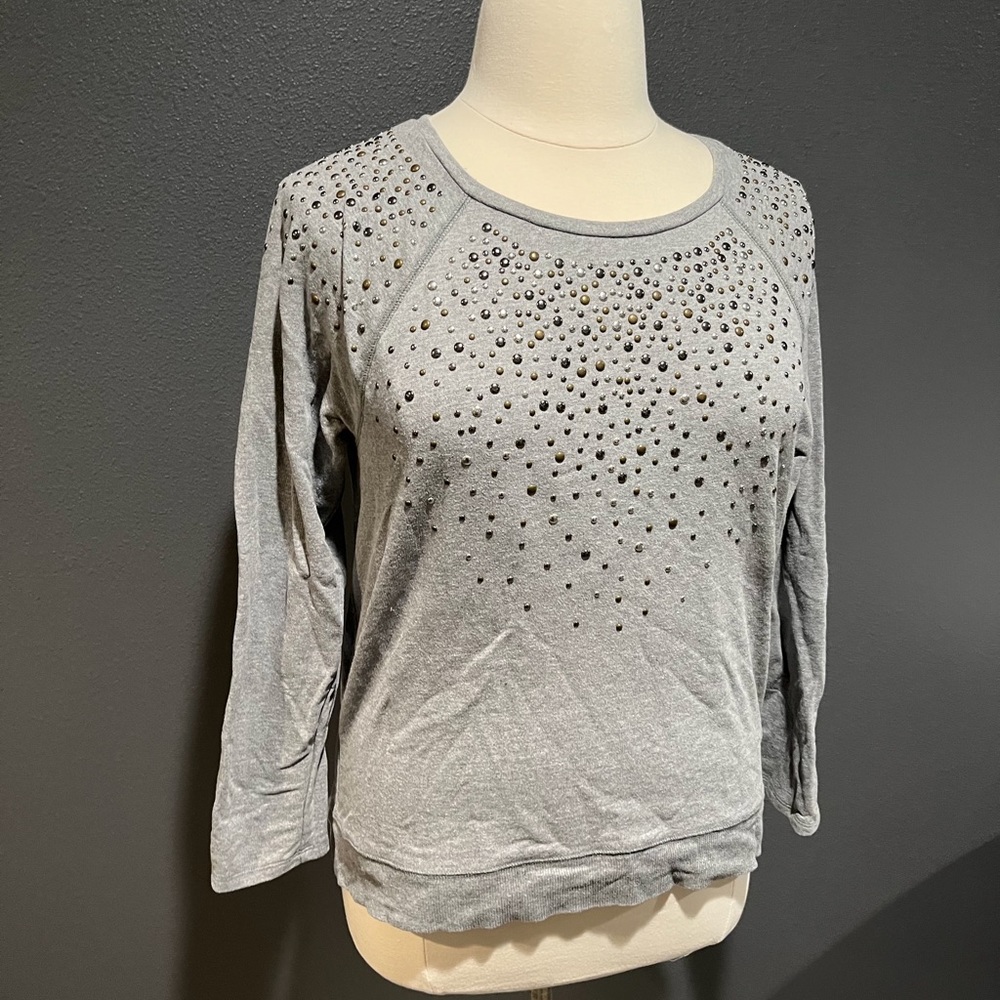 Gray embellished sweatshirt, large, Apt 9